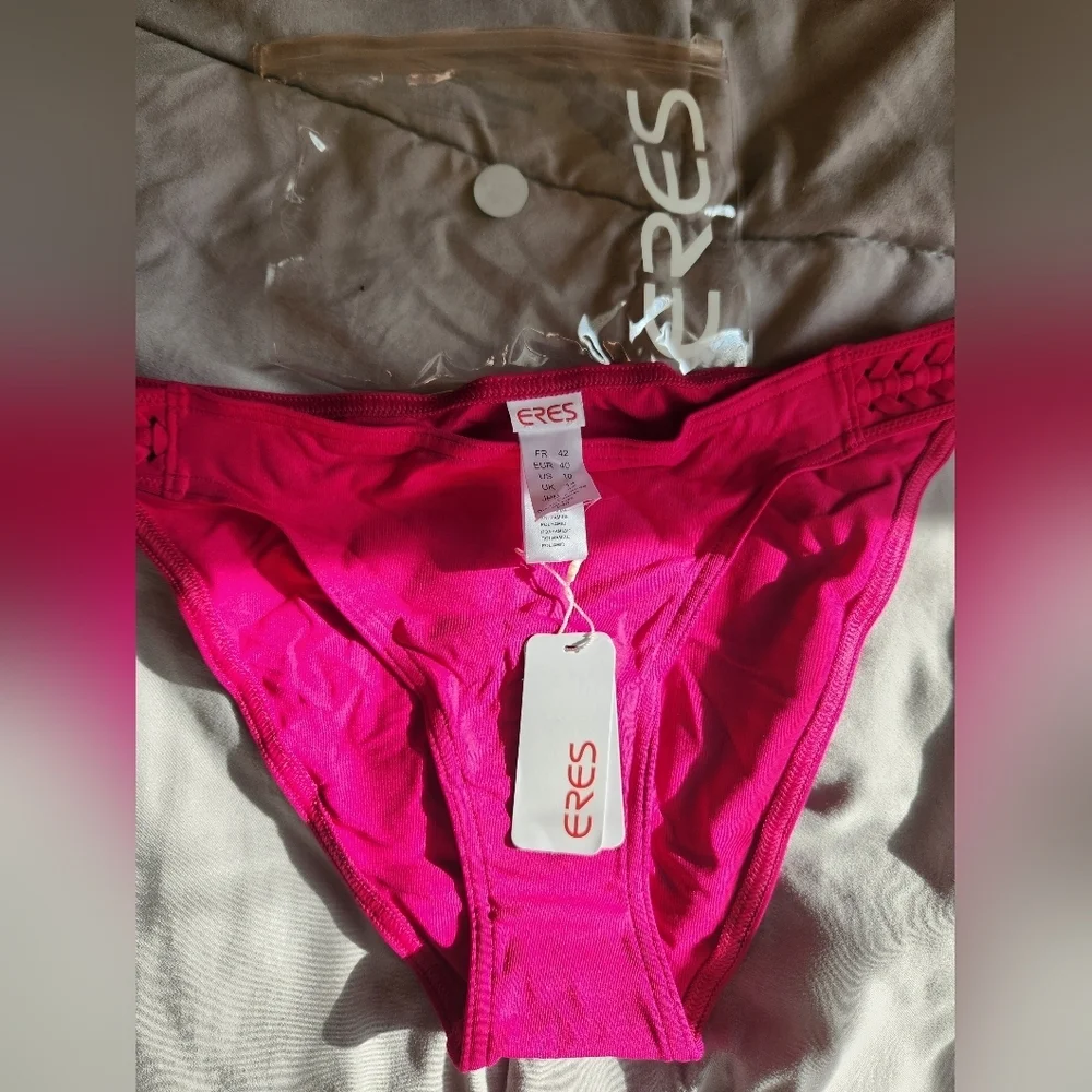 Eres Pink Delic Cros Bikini Bottom Size 10 New With Tags